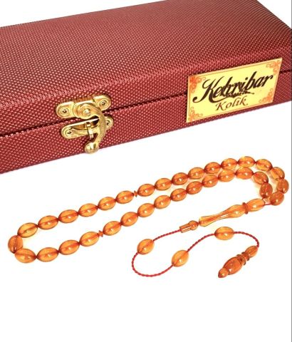 ATEŞ KEHRİBAR TESBİH SİSTEMLİ SARI BEYZİ MODEL