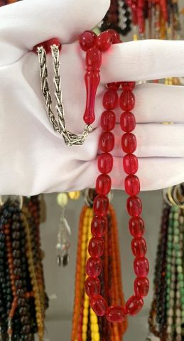 KIRMIZI SEDEFLİ  ATEŞ KEHRİBAR TESBİH