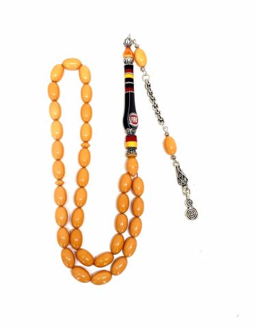 FIAT İMAME İŞLEMELİ SIKMA KEHRİBAR TESBİH BEYZİ MODEL TESBİH
